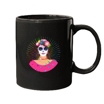 Discover Dia De Los Muertos Mugs, Little Girl Sugar Skull