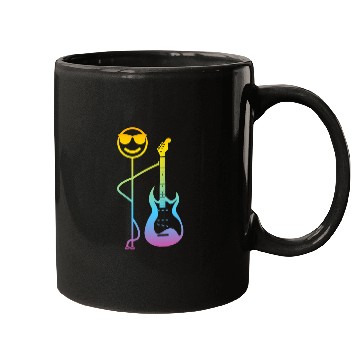 Discover Funny Guitar Player - Funny Stick Figure Bass Guit Mugs