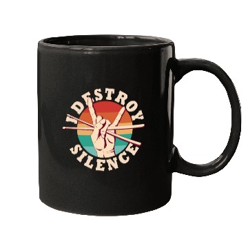 Discover I Destroy Silence Drummer Band Music Beat Drum Mugs