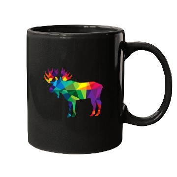 Discover Moose Colorful Low Poly Art HUNTING Theme - Hunter Mugs
