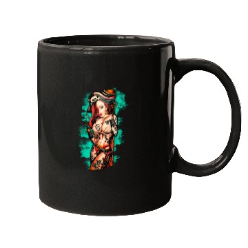 Discover Pirate Pin-Up Tattoo Style Mugs