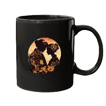 Discover Romantic Embrace, Ukiyo-E Valentine's Day Design, Mugs