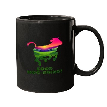Discover Good Moo-rning! Pop Art Sunrise Leaping Calf Mugs