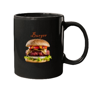 Discover Black and realistic Burger menu Mugs