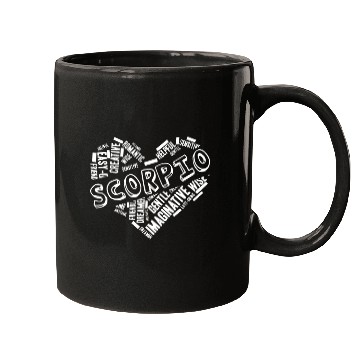 Discover Scorpio Heart Word Cloud Doodle Astrology Zodiac S Mugs