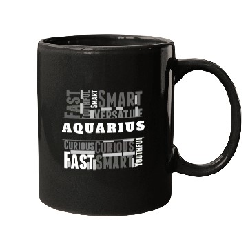 Discover Aquarius Zodiac Star Sign Word Cloud Square Monoch Mugs