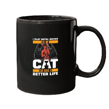 Discover Metal Guitar Cat Mugs
