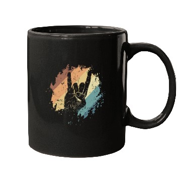 Discover Heavy Metal Hand Sign Music Band Genre Mugs