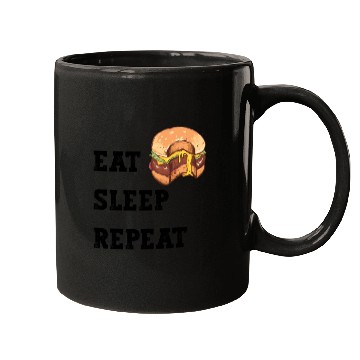 Discover Eat Sleep Repeat Burgers Mugs