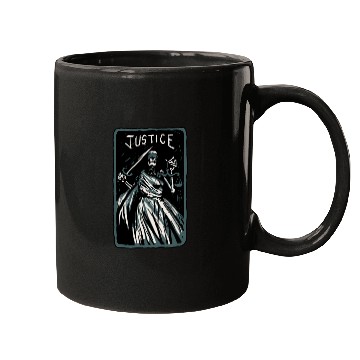 Discover Justice Skeleton Skull Tarot Card Mugs