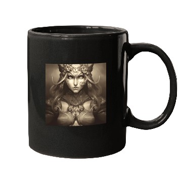 Discover Warrior princess wearing gothic plate dark fantasy Mugs