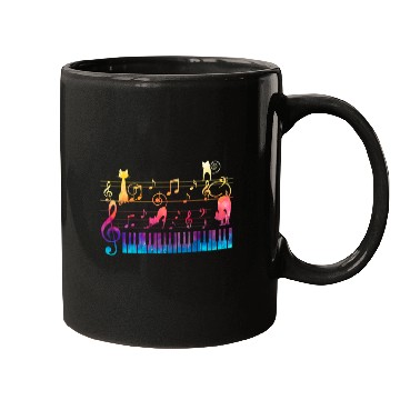 Discover Piano Cat Musician Musical Instrument Pianist Mugs
