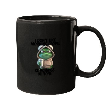 Discover Funny frog Design for i don't like morning people Mugs