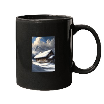 Discover alps winter landscape hut in the snow Mugs