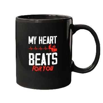 Discover My Heart Beats For You Funny Drummer Gift Mugs