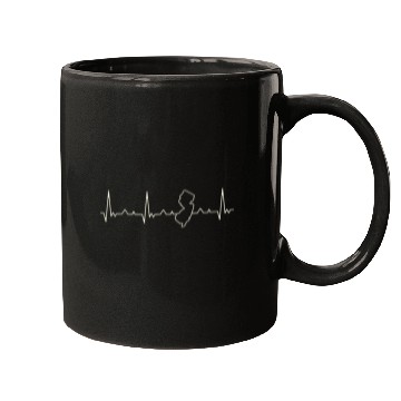 Discover New Jersey State USA. Heart. Love. EKG. Pulse. Mugs