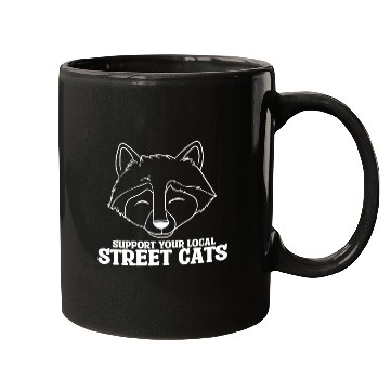 Discover Support Your Local Street Cats Raccoon Bear Mugs