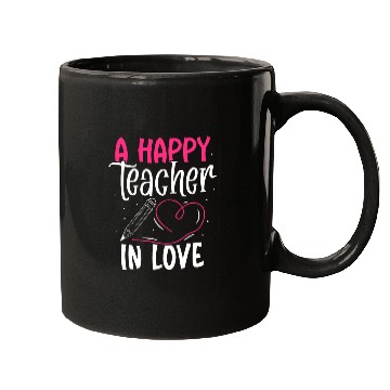 Discover A happy teacher in love Mugs