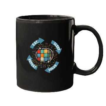 Discover Eat Sleep Solve Repeat Math Speed Cubing Genie Mugs