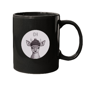 Discover Oh Deer - Cute Stag with Hat Mugs
