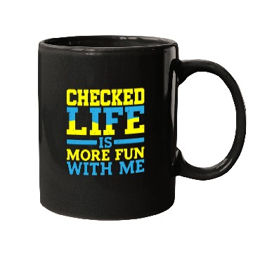 Discover Checked, Life Is More Fun With Me Mugs