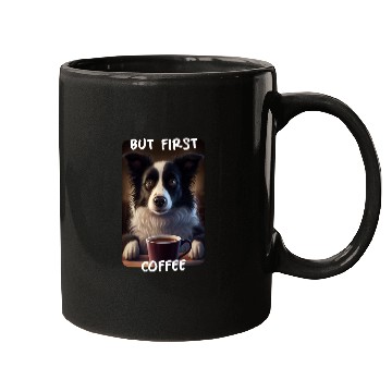 Discover Border Collie - But First Coffee (en) 2 Mugs