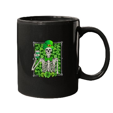 Discover St Patrick's Day Skeleton Shamrock Lucky Mugs