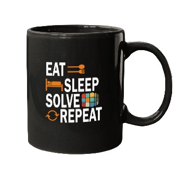 Discover Eat Sleep Solve Repeat Math Speed Cubing Genie Mugs