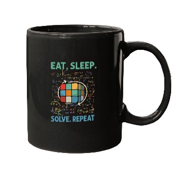 Discover Eat Sleep Solve Repeat Math Speed Cubing Genie Mugs