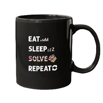 Discover Eat Sleep Solve Repeat Math Speed Cubing Genie Mugs
