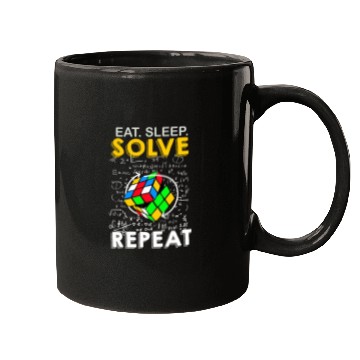 Discover Eat Sleep Solve Repeat Math Speed Cubing Genie Mugs