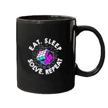 Discover Eat Sleep Solve Repeat Math Speed Cubing Genie Mugs
