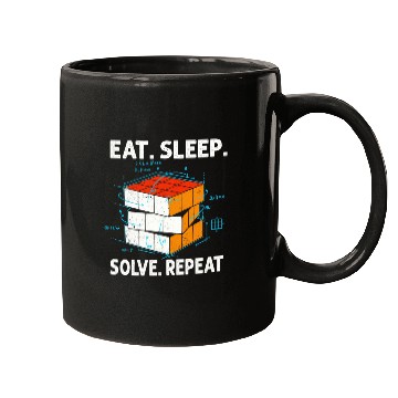 Discover Eat Sleep Solve Repeat Math Speed Cubing Genie Mugs