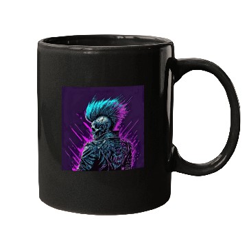 Discover Synthwave Zombie Skull Mugs