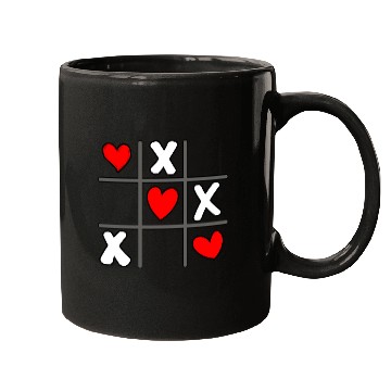 Discover Tic Tac Toe Valentine's Day Hearts Game Mugs