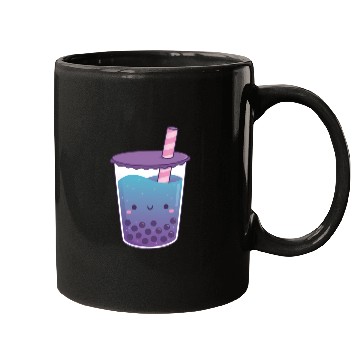 Discover Cute Galaxy Butterfly Pea Flower Boba Tea Doodle Mugs