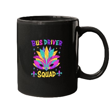 Discover Bus Driver Squad Mardi Gras Costume Mugs