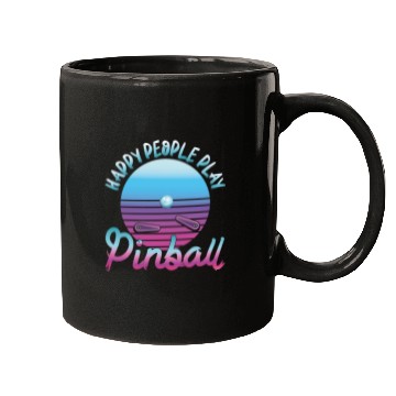 Discover Happy People Play Pinball Retro 80s Mugs