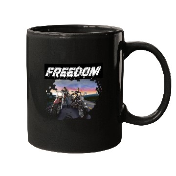 Discover Freedom on the motorcycle Mugs