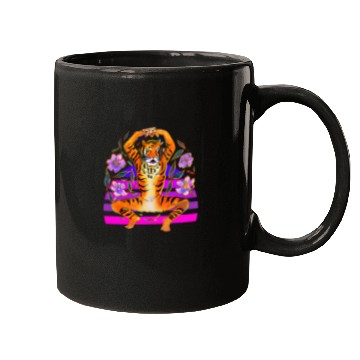 Discover Yoga Tiger loves flowers Mugs