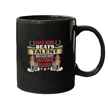 Discover Barrel Racing Hard Work Beats Talent Horse Racing Mugs