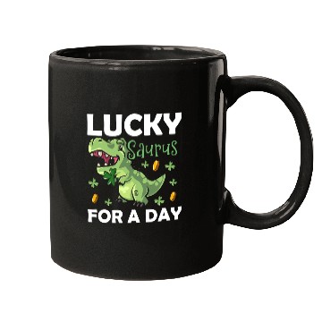 Discover Lucky Saurus For A Day Dinosaur St. Patrick's Day Mugs