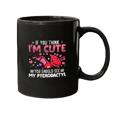 Discover Pterodactyl Heart Valentine's Day Animal For Mugs