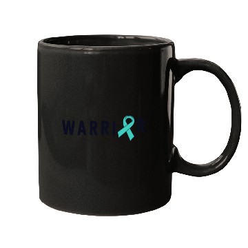 Discover Warrior Motivational Teal Awareness Ribbon Mugs