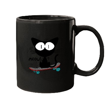 Discover 90s, skateboard cat Mugs