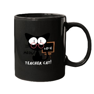 Discover teacher cat, meow Mugs