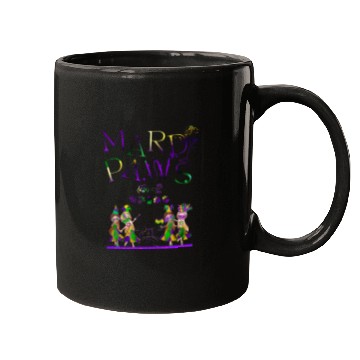 Discover Mardi gras purple and gold cat- teddy bear+sticker Mugs