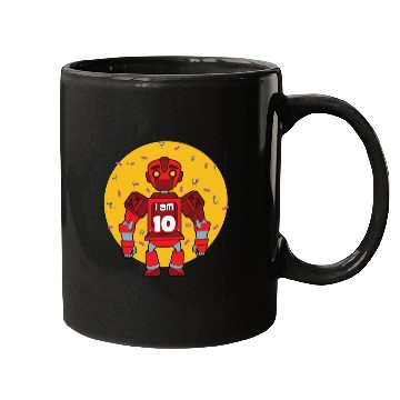 Discover Im 10 Birthday Themed Robot Mugs