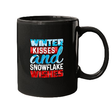 Discover Winter Kisses And Snowflake Wishes Mugs