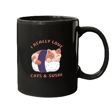 Discover I love cats and sushi Mugs